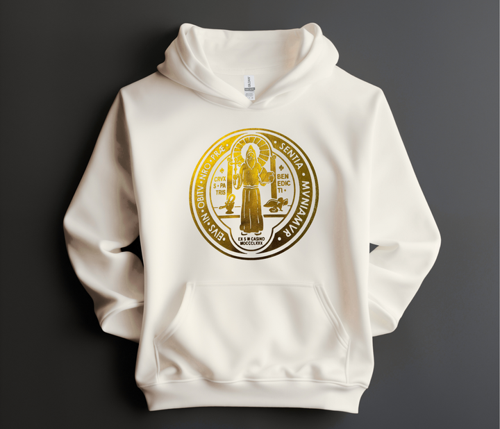 Benedict St Medal, Gold Hoodie