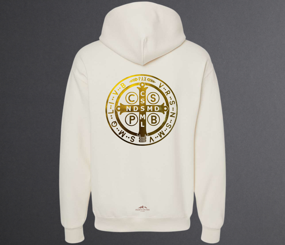 Benedict St Medal, Gold Hoodie