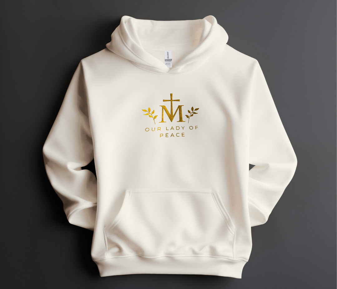 Jesus through Mary, Gold/Silver Hoodie