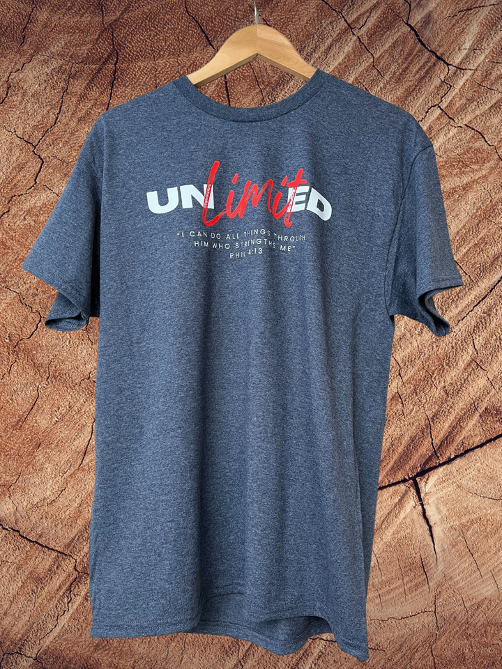 Unlimited Phil 4:13 Heather Navy T-Shirt