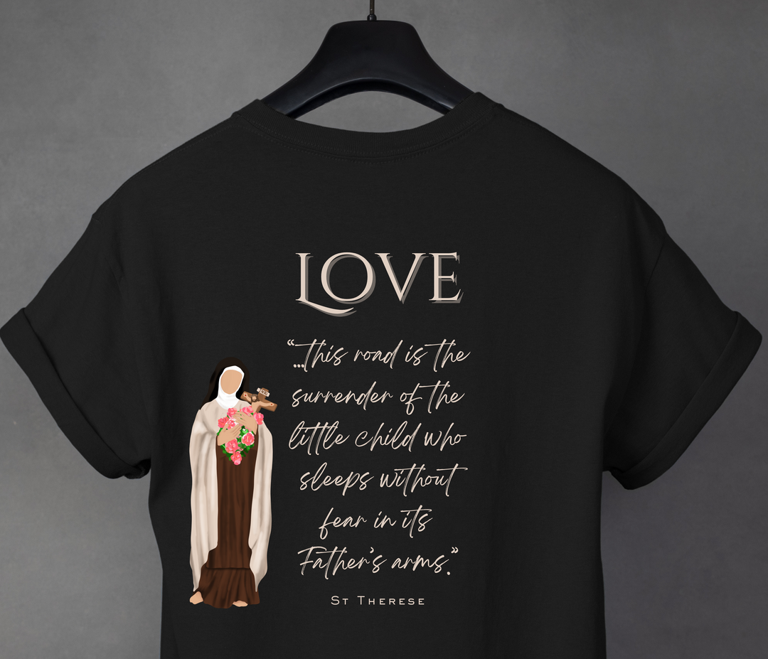 St Therese, Black T-shirt