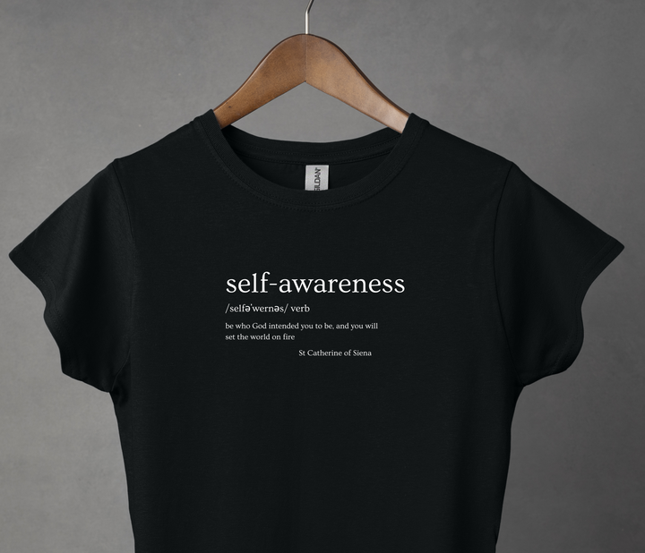 Self-Awareness, St Catherine, Black T-shirt