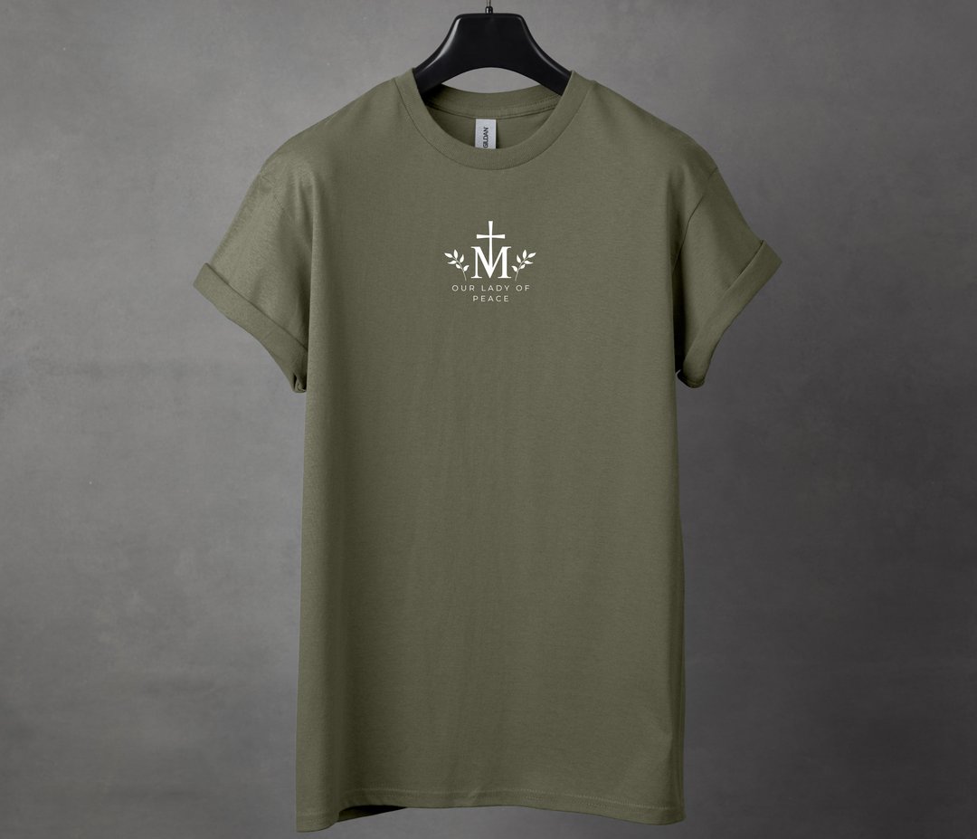 Jesus through Mary, Green T-shirt
