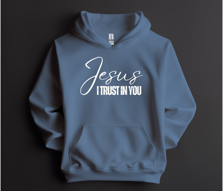 Jesus I Trust in You, Indigo Hoodie